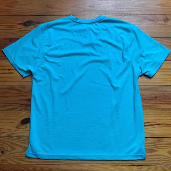 Caribbean Joe Teal Polyester Short Sleeved Top, EUC, L - Picture 11 of 11